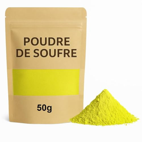 Poudre de Soufre Pure 50 g – Ingrédient Cosmétique Naturel | Soin Peau & Cuir Chevelu | Anti-Acné, Anti-Pelliculaire & Purifiant | Pour Masques DIY & Beauté Naturelle