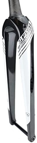 KJHFD Cykelgaffel Full Carbon Fiber Rigid 700c Road Avsmalnande 29'' Mountain Thru Axle 12x100mm Skivbroms (Färg: Vit)