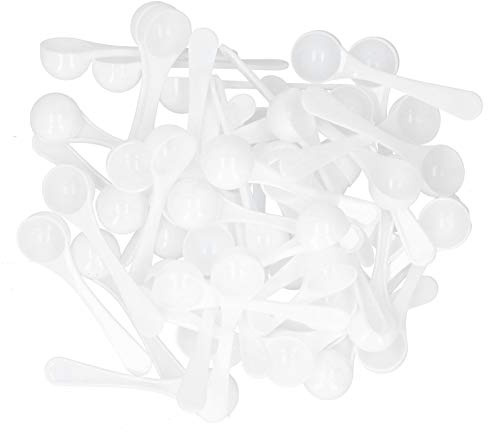 Saluaqui 5 Ml Mätsked 5 Ml Plastskedar B 50 St Plastmåttsked för Medicinpulver Gödningsmedel Trädgårdstillbehör - Lätt