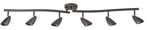 Globe Electric 59376 Grayson 6-Light Adjustable S-Shape Track Lighting, Bronze Color, Oil Rubbed Finish