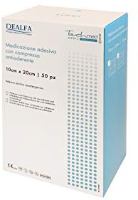 TOUCHMED Cerotto Adesivo Sterile in TNT con Compressa Antiaderente - 10x20 cm - Traspirante e Assorbente - Ottima Adesività - Monouso - Confezione da 50 Pezzi