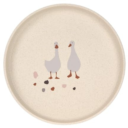 LÄSSIG barntallrik PP/Cellulose liten bonde får/gås natur