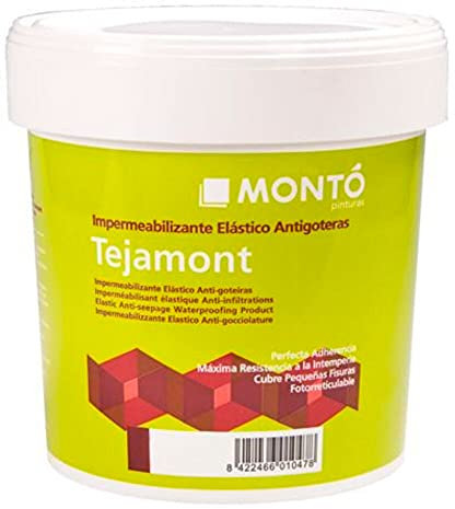 MONTÓ Revestimiento al Agua Elástico para Proteger e Impermeabilizar Terrazas o Cubiertas Transitables. Tejamont Top Cover (750ml, Blanco 102)