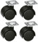 Amig - Lot de 4 roulettes pour Meubles Mod. 1500 | avec Plaque en Acier | Dimensions : Ø 35 mm | Charge Maximale par Roulette : 25 kg | Fabriquées en Nylon | Couleur Noir | sans Frein