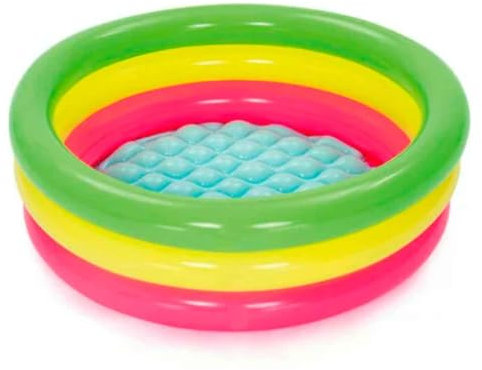 Acan Tradineur - Piscina Hinchable Infantil, 3 Aros, Vinilo Resistente, válvula de Seguridad, 3 cámaras de Aire. Multicolor. 70 x 24 cm (diámetro x Alto)