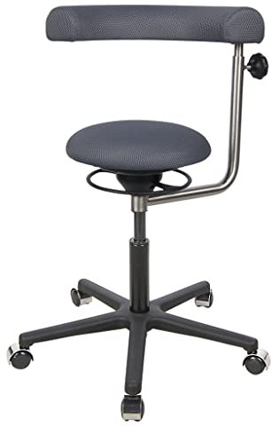 BALIMO Kontor, kontorspall, sittpall, ergonomisk ryggtränare, svart ram (mörkgrå)
