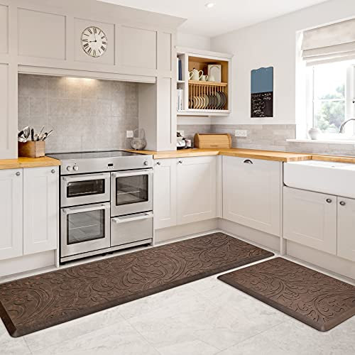 KMAT 2PCS Kitchen Mat Cushioned Anti-Fatigue Comfort Standing Mat Rug