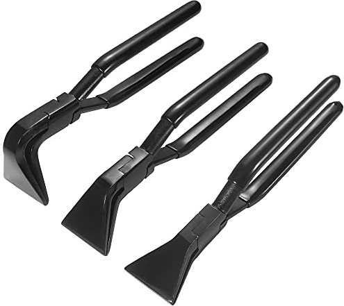 LCGP 3 Pack Hand Seamers, Metal Bending Pliers Sheet Metal Tools Sewing Pliers with Non-Slip Grip Manual Edge Sealer, 60 mm / 2.4 Inch Multifunctional Curved Jaw Sheet Bender Tool