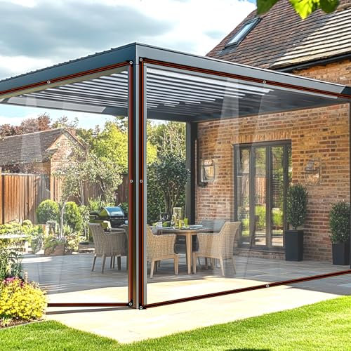 BeGrit Lona Transparente con Ojales 2X3M Impermeable de Exterior Puede Utilizar Pergolas Terraza Cubierta de Lona Aislamiento de Plantas Resistente al Polvo para Invernadero Tejado