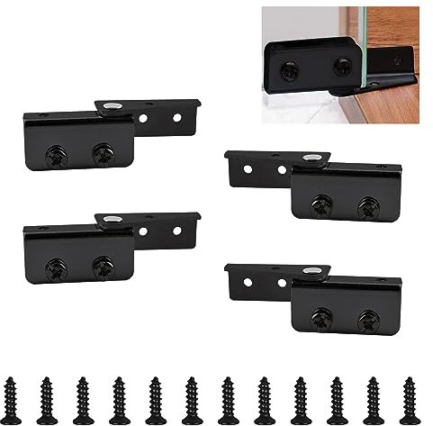 UFURMATE Lot de 4 charnières de porte en verre sans cadre réglables - Kit de remplacement pour porte en verre de moins de 5 mm (Noir)