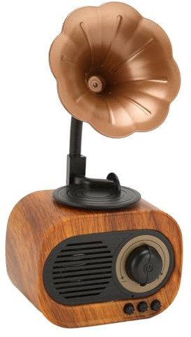 Haut-Parleur Bluetooth Gramophone Vintage, Mini Haut-Parleur Rétro en Forme de Phonographe Gramophone, Décoration de Chambre à Coucher Vintage, Lecteur de Musique Rétro Prenant