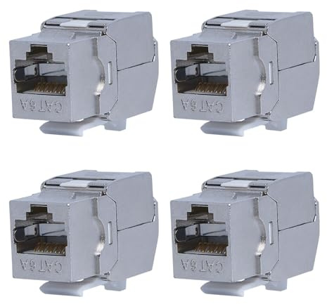 KOSCOM CONNECT 4X Keystone Modul CAT6A | STP RJ45 Einbaubuchse für Netzwerk