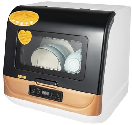 Mini Countertop Dishwasher with Touch Control, 75°C Auto-drying, Removable Filter, Automatic for Kitchens, Apartments, Office - No Installation