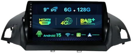 MISONDA Incorporado 4G|Dab+ |HDMI |Carplay| Radio Coche DSP Android 14 para Ford Kuga 2012-2018/Escape 2013-2019/C-Max MK2 2012-2019 |Cámara+Mic |6G+128G| WiFi/BT5.0/Control del Volante/RDS