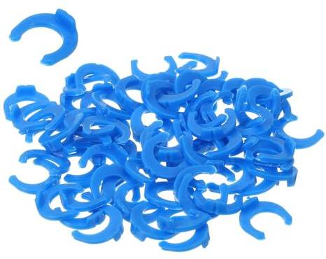QUARKZMAN 60 Piezas de Clip de Bloqueo de 1/4 de Pulgada para Sistemas de Filtración de Agua RO Tubo de Conexión Rápida Abrazaderas de Bloqueo Piezas de Repuesto, Azul