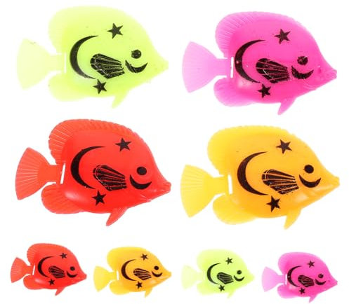GREENADSCAPE Set Di 8 Pesci Finti Colorati Per Acquario Decorazione Galleggiante Realistica Plastica Per Serbatoi e Giochi Acquatici Ornamento Imitativo Per e Piscine