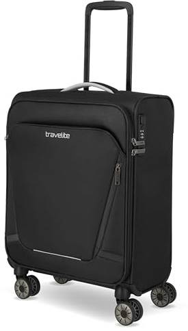 Travelite Handgepäck Trolley klein, Jetpack, Weichschale, 55x40x20 cm, Ultraleicht 1,9 kg, mit 4 Doppelrollen & Zahlenschloss – Koffer passend für Condor, Ryanair, easyJet