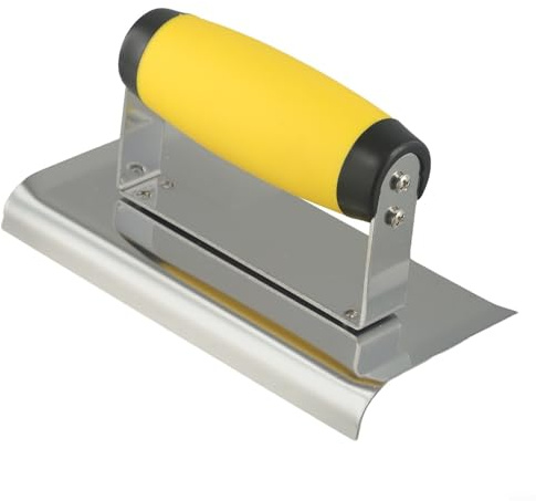 Edelstahl Betonglätter Fugenziehwerkzeug Verputzkelle Zementfinisher Handwerkzeug Fugenwerkzeug Glättekelle Putzwerkzeug Für Gips Mörtel Beton 15,3 X 7,5 Cm Blau Gelb Silber