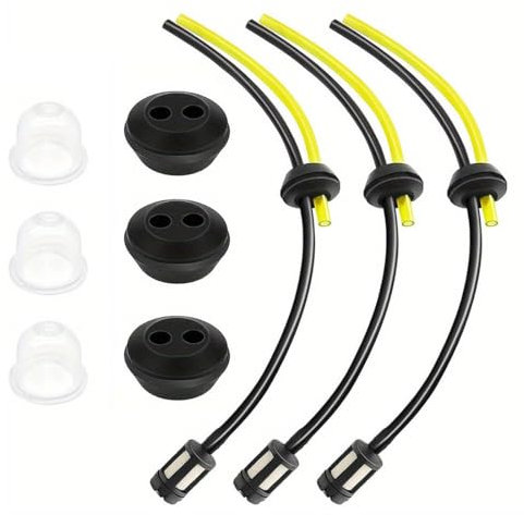 OUDQFCJ Kit de filtro de gasolina (9 piezas), repuestos de sello, para desbrozadora, tubo con manguito y junta, cortasetos, recortadora de césped y podadora de altura.