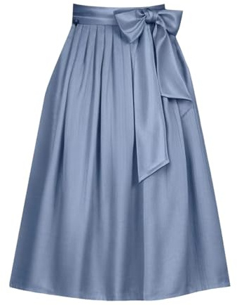 Angxiwan dirndlschürze 60 cm Dirndlschürzen Midi Dirndlschürze Einzeln Lang Schürze Für Dirndl Kleid Streifenmuster Trachtenschürze Apron Einfärbig Taftschürze Trachtenmode Dirndl grün