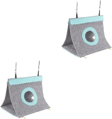 Caja Nido, 2 Piezas, Cama para Loros, Tienda para pájaros, Nido Colgante, Hamaca Triangular, cabaña cálida para Mascotas, Tienda cómoda para Dormir para pájaros, Cajas para pájaros