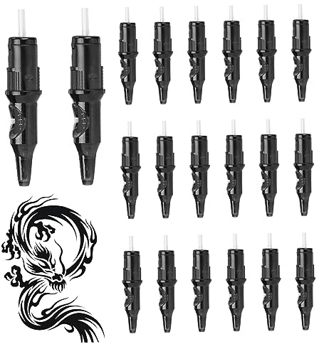 Cartouche de stylo à bille de tatouage 20 pièces cartouches à ressort solides scellées la cire pour l'apprenant tatouage dessin travail point cartouches stylo bille pratique, point