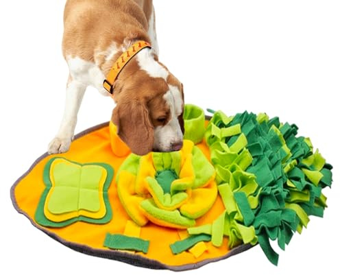 Dog Thinking Toy Justerbar Dog Snuffle Mat | Lågljud intelligensleksak med godisboll, fiolmatta hundar långsam matning | valpar, små & raser, träning, mot L