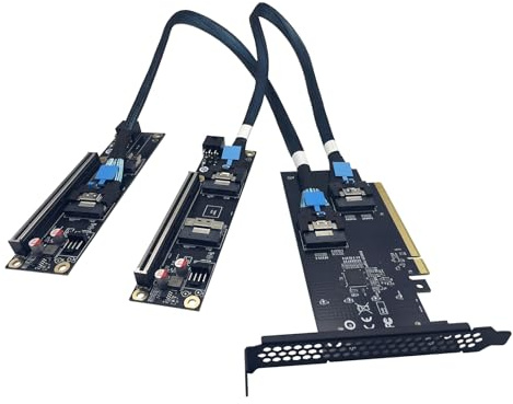 SlimSAS 4.0 till PCIe expansionskort hög hastighet dubbel strömförsörjning värmeavledning anti-störning SAS-adapter för stationära servrar arbetsstation NAS gör-det-själv-användare