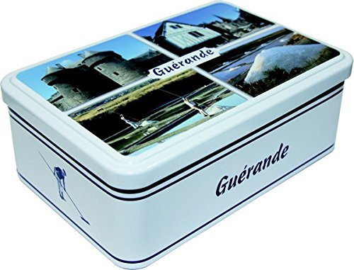 Assortiment boîte métal Guérande Galettes et Palets, 320 g, Boîte métal 320g 4 sachets de 6 Galettes et 4 sachets de 2 Palets