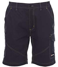 PAYPER Caracas Bermuda da Uomo 100% Cotone Chiusura Zip Tasca Porta Metro Posteriore Bande Reflex Blu Navy (L)