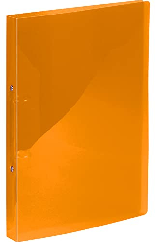Kangaro Ringbuch Transparant Orange (PP, DIN A4, 2-Ringe 16mm O-Mechanik, Rücken 20mm)