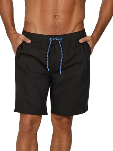 riverso RIVDavid - Bañador largo para hombre, corte regular, cintura elástica, color negro, azul, rojo, verde, naranja, S, M, L, XL, XXL, 3XL, 4XL, 5XL, azul/negro, L