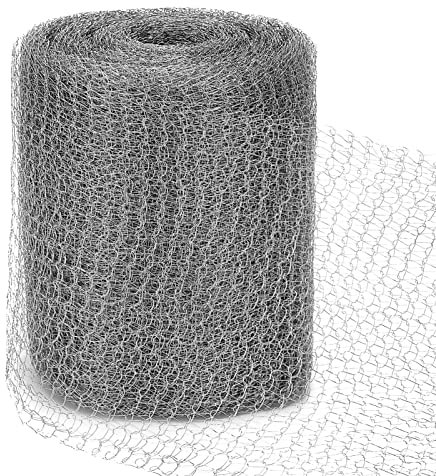 GERAWOO Edelstahl-Netz-Lückenblocker, 90 cm, Stahlwolle, DIY-Kit, um Mäuse/Tiere von Löchern fernzuhalten (10 m)