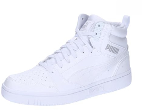 Puma Unisex Adults Rebound V6 Sneakers, Puma White-Puma White-Cool Light Gray, 10.5 UK