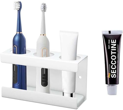 SVOCK Porta Spazzolino Elettrico, Portaspazzolino da Parete Senza Foratura, Portaspazzolini da Bagno da Parete, 3 Foro Portaspazzolino Elettrico, Resistente All'Umidità e All'Assorbimento Dell'Acqua