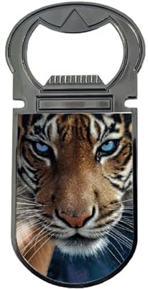 3D LiveLife-Flasköppnare - Blue Eyes från Deluxebase. Magnetisk Flasköppnare Med Tigermotiv Och Lentikulär 3D-Bild. Kylskåpsmagneter Som Presenter Till Kök Och Bar.
