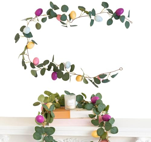 Monozoz Guirnalda de Pascua, corona artificial realista para puerta delantera, decoración de primavera, guirnalda decorativa de temporada, detalles de decoración del hogar para el hogar o lugar