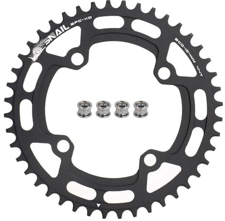 FOMTOR 104 BCD Chainring 44T 7-12 Speed Compatible CNC 7075 Aluminum Narrow Wide Tooth Round Chainrings for MTB/Road Bike Ebike Chainwheel Black
