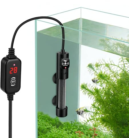 hygger Mini Chauffage Aquarium 100W, Submersible Chauffages pour Aquarium avec Contrôleur de la Température Aquarium Heater de Tortue pour 38 à 75 litres