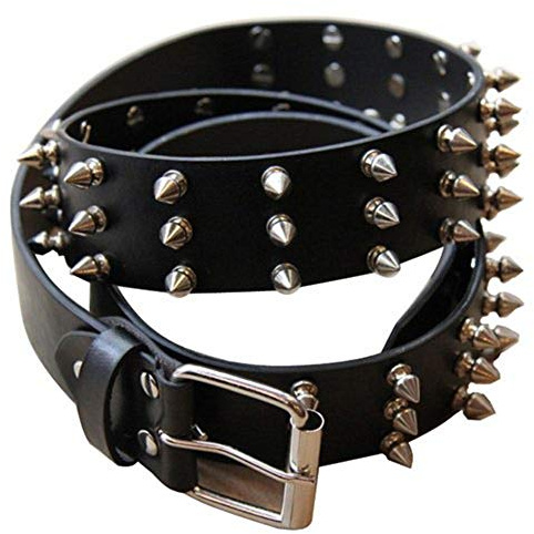 Black Sugar Ceinture à Clous Pics Similicuir Noir Gothique Punk Rock Metal Lolita - Concert Rock Déguisement Cosplay Soirée à Thème - Taille Unique Hommes Femmes Unisexe