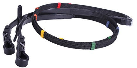 QHP Gurtzügel mit farbigen Stoppern und Martingalstoppern (Warmblut)