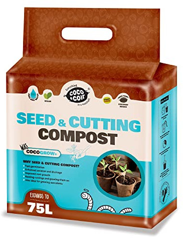 Coco & Coir Seed Compost Perlite Potting Mix | Peat-Free Organic Coco Soil Indoor Plants/Houseplants - Coco Grow+ (75L / 5KG)