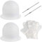 Dadabig 2 Cuffia Meches per Tintura Colorazione dei Capelli Tappo per Evidenziare dei Capelli con 2 Uncinetti in Metallo e 100 Accessori per le mani