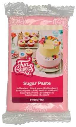 FunCakes Pasta di Zucchero Sweet Pink: facile da usare, liscia, flessibile, morbida e pieghevole, perfetta per decorare torte, halal, kosher e senza glutine. 250 gr