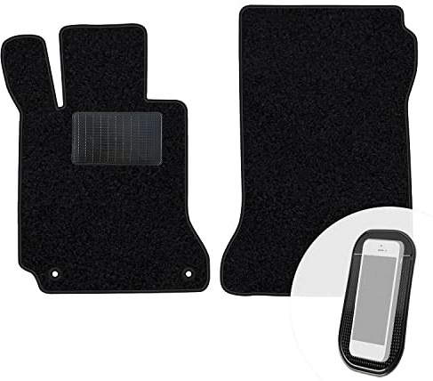 moto-MOLTICO Vorne Fußmatten Auto Velours Autoteppiche Schwarz Automatten Set 2-teilig passend für Mercedes-Benz C-Klasse W204 2007-2014