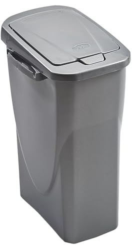 eacommerce - Pattumiera per raccolta differenziata Componibile in Plastica | Sistema di Aggancio Facilitato | Ideale per Casa e Giardino | Antracite 25 Litri