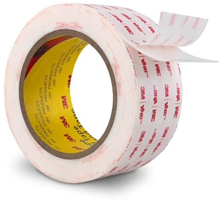 Bulina Nastro Biadesivo Nastro di Montaggio 50 mm x 4,7 m Spessore 1,1 mm Bianco 1 Rotolo 4950 Nastro in Schiuma Resistente Extra Resistente per Decorazioni Auto Home Office