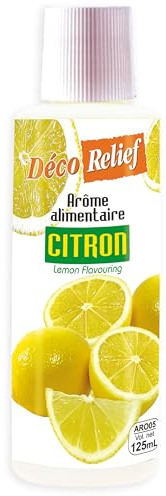 Déco Relief - Arôme Liquide Citron 125 ml - Arôme Alimentaire Pâtisserie & Yaourtière - Pour Gâteaux, Pâtisseries, Yaourts - Arôme Concentré - ARO05.