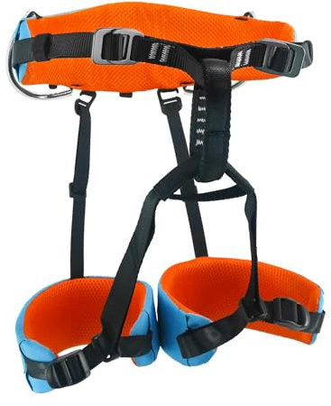 NewDoar Klettergurt, dünner und leichter Klettergurt, Halbkörpergurt für Kinder, verstellbarer Sicherheitsgurt mit Taillenschutz zum Abseilen, Feuerrettung, Baumklettern und Baumpflege