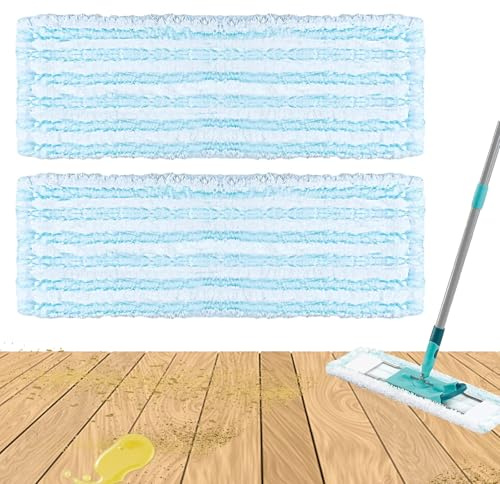 2 Stück Wischbezug Ersatzbezug für Leifhat Profi XL Micro Duo/Profi XL Cotton Plus 42cm Bodenwischer Ersatzbezug für alle Bodenarten 2-Faser-System Mikrofaser Putzlappen ideal für Fliesen und Laminat